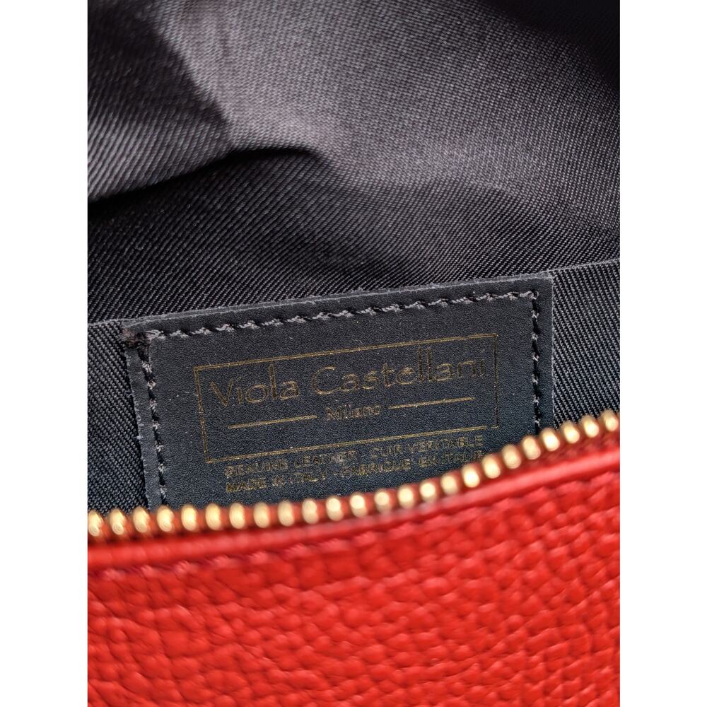 Viola Castellani Italy Red Leather Crossbody Fanny Pack Bag - Picture 6 of 6